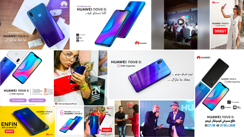 La campagne Huawei Nova 3i la plus appréciée des campagnes pour Octobre 2018