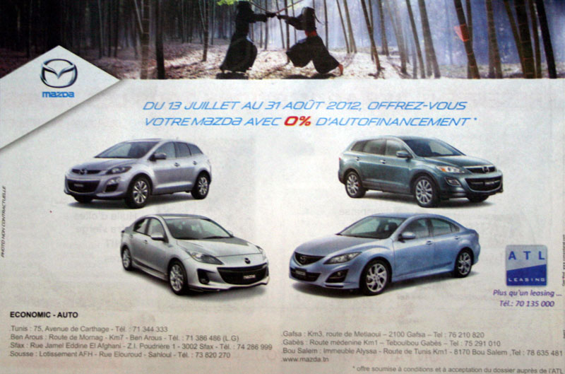 Votre Mazda avec 0% d'autofinancement