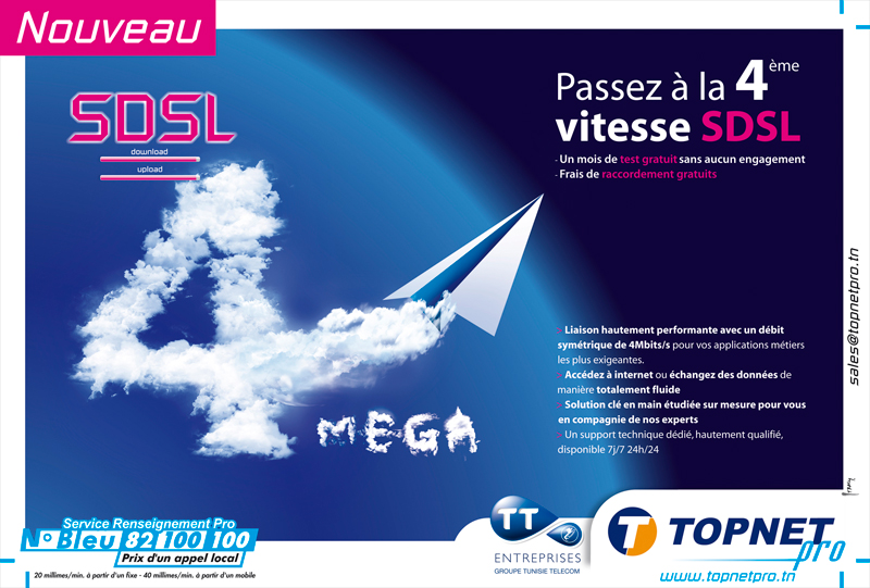 Topnet: passez à  la 4è vitesse SDSL