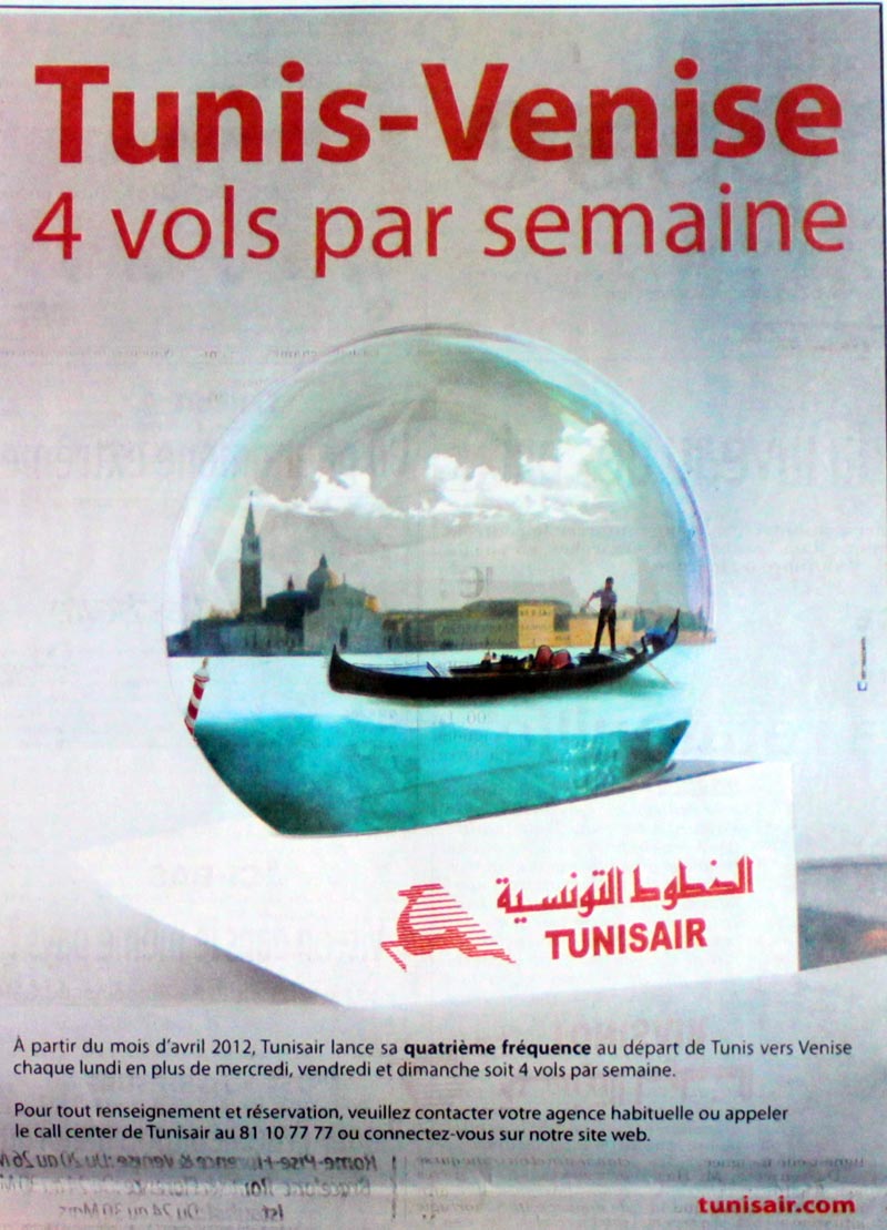 Tunis - Venise : 4 vols par semaine
